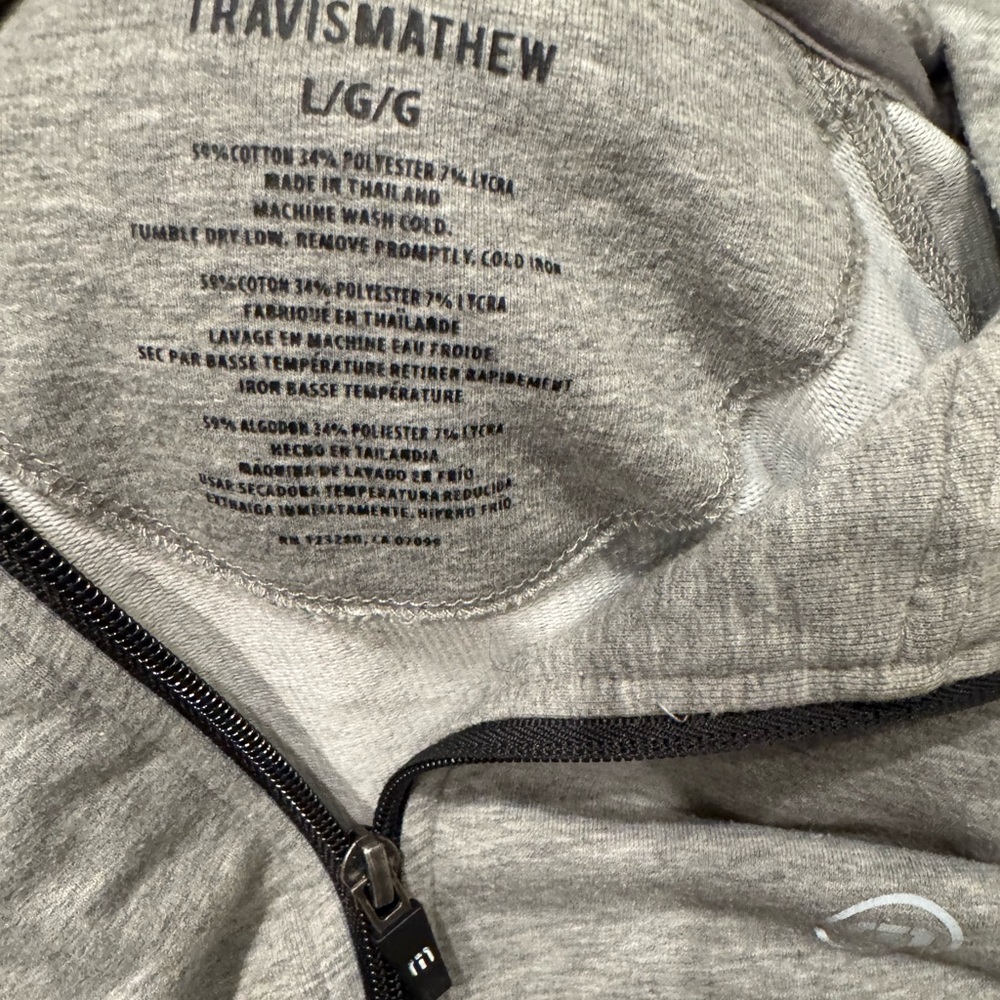 Travis Mathew Gray Zip-Up Hoodie - Picture 2 of 2